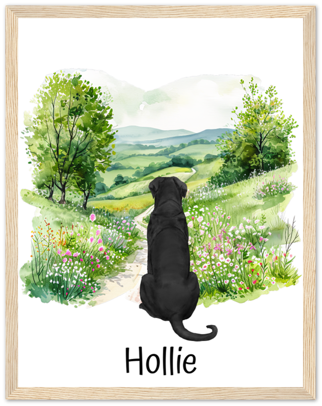 Custom Dog Breed Framed Print- Country Lanes