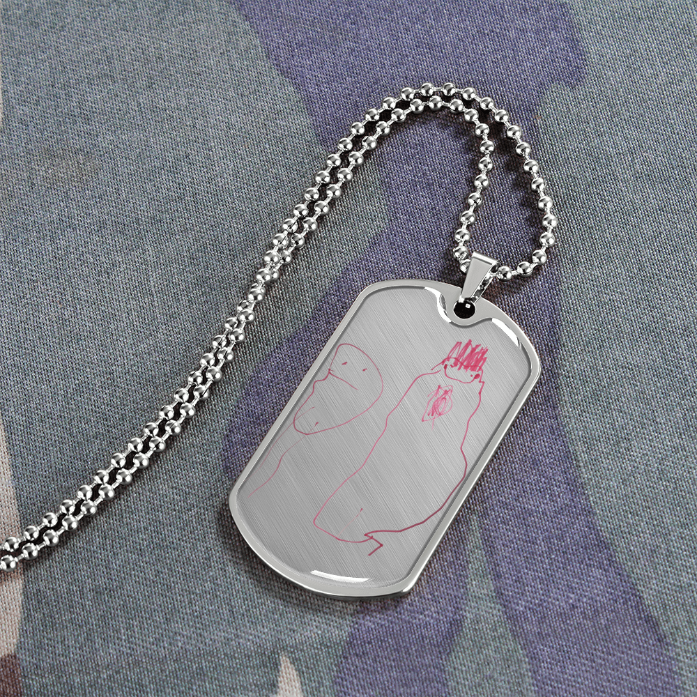 Custom Dog Tag Chain Necklace- Child’s Artwork