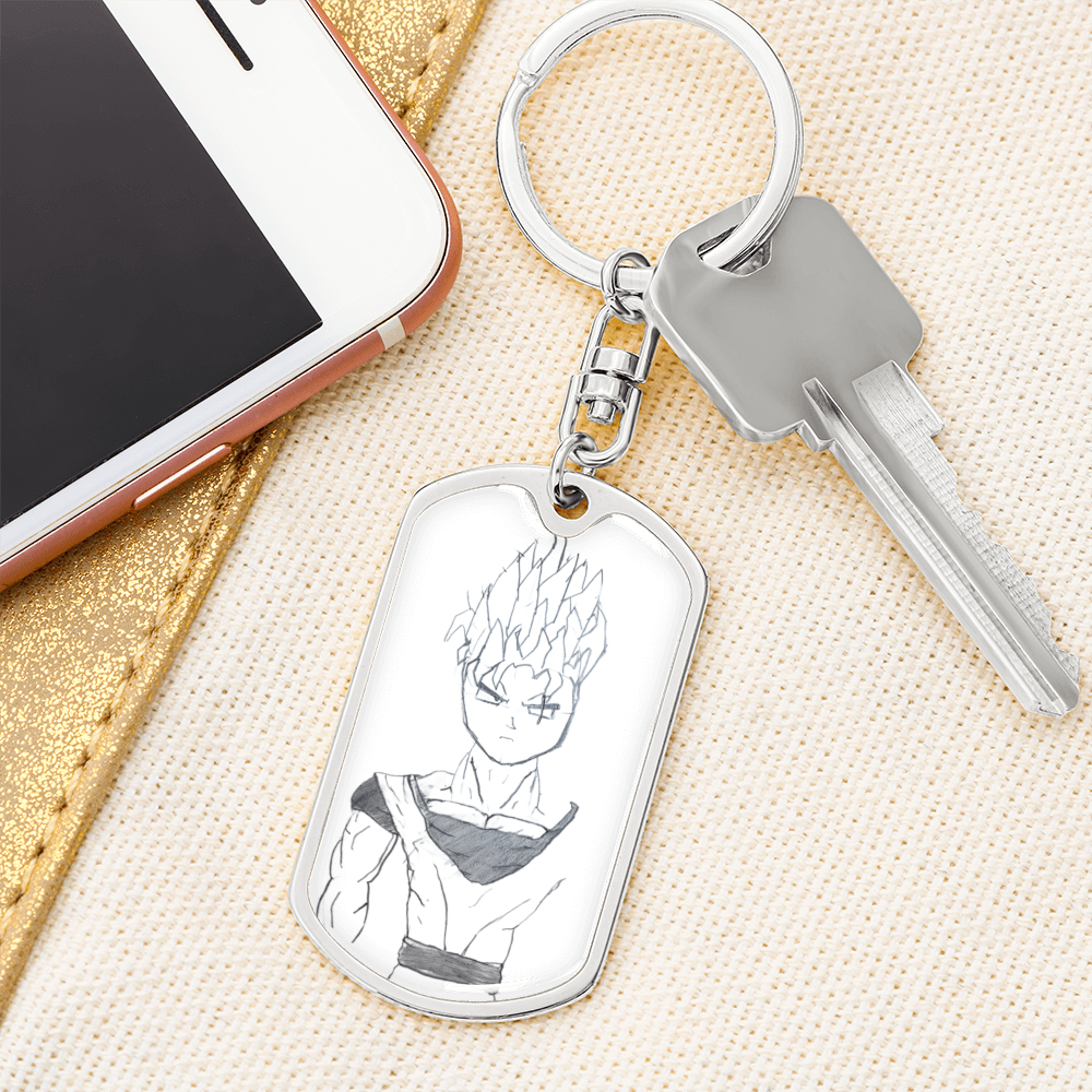 Custom Dog Tag Pendant Keyring- Child’s Artwork