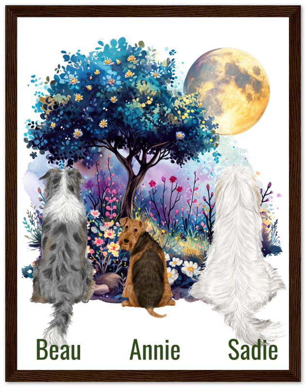 Custom Dog Breed Framed Print- Night Sky Designs
