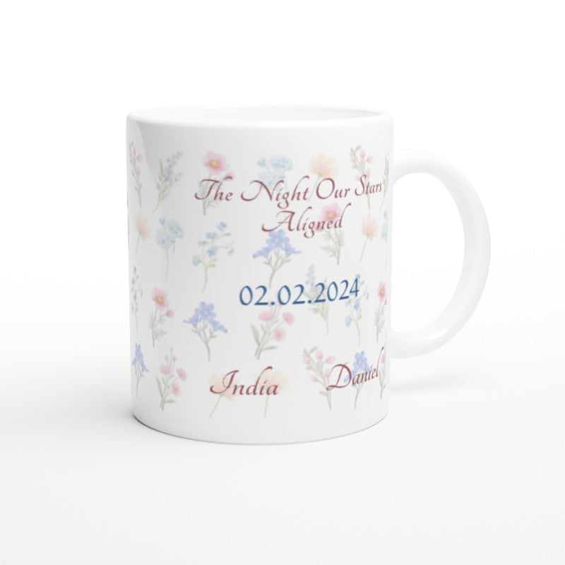 Custom Mug- Star Constellation Pink Floral