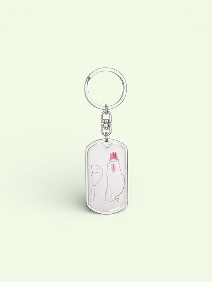Custom Dog Tag Pendant Keyring- Child’s Artwork