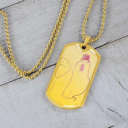 Custom Dog Tag Chain Necklace- Child’s Artwork