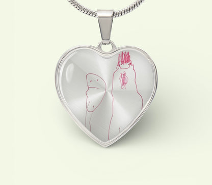 Custom Heart Pendant Necklace-Child’s Artwork
