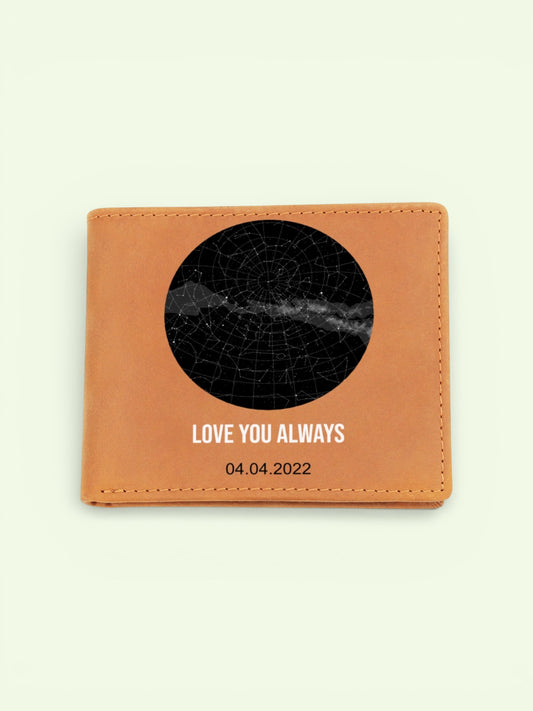 Custom Leather Wallet- Star Constellation