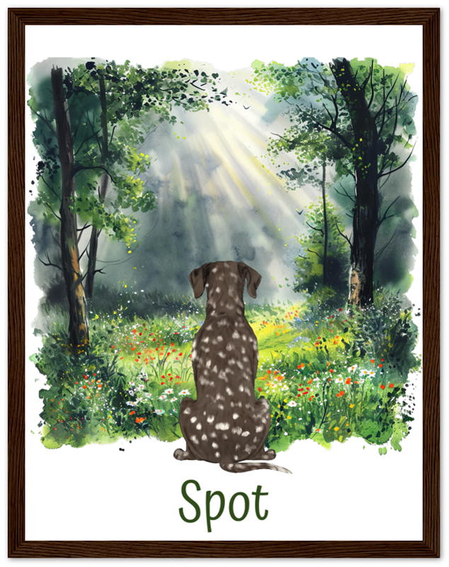 Custom Dog Breed Framed Print- Forest Backgrounds