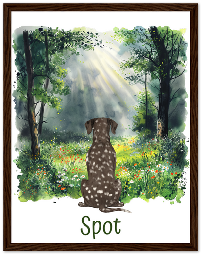 Custom Dog Breed Framed Print- Forest Backgrounds