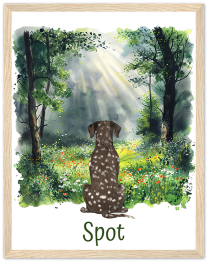 Custom Dog Breed Framed Print- Forest Backgrounds