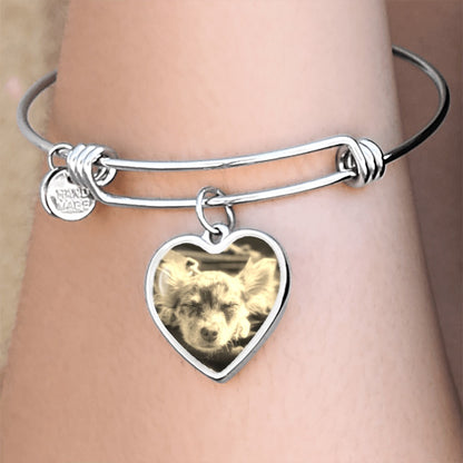 Custom Pet Heart Pendant Adjustable Bracelet