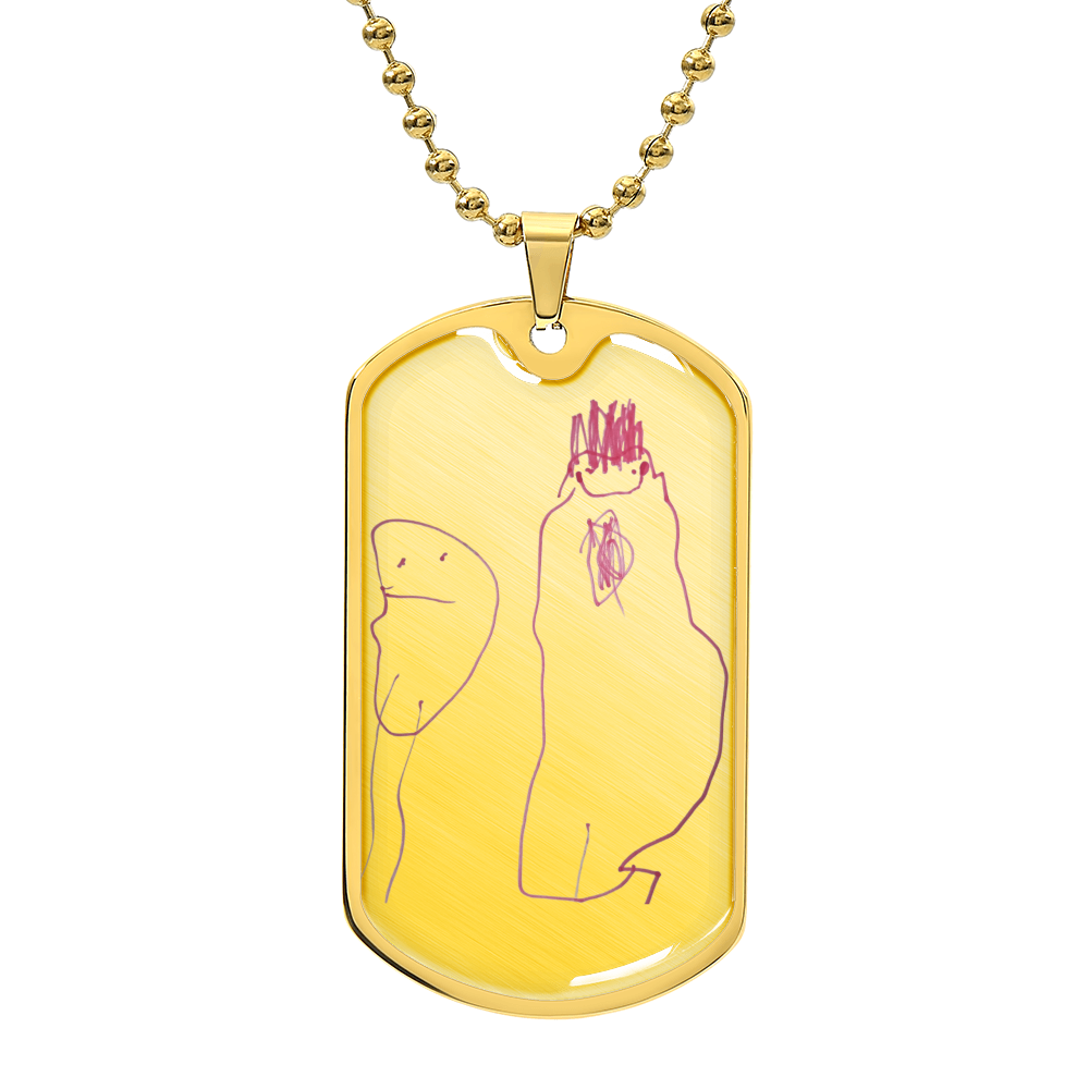 Custom Dog Tag Chain Necklace- Child’s Artwork