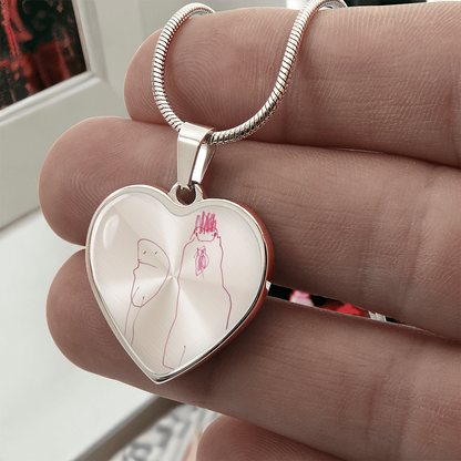 Custom Heart Pendant Necklace-Child’s Artwork