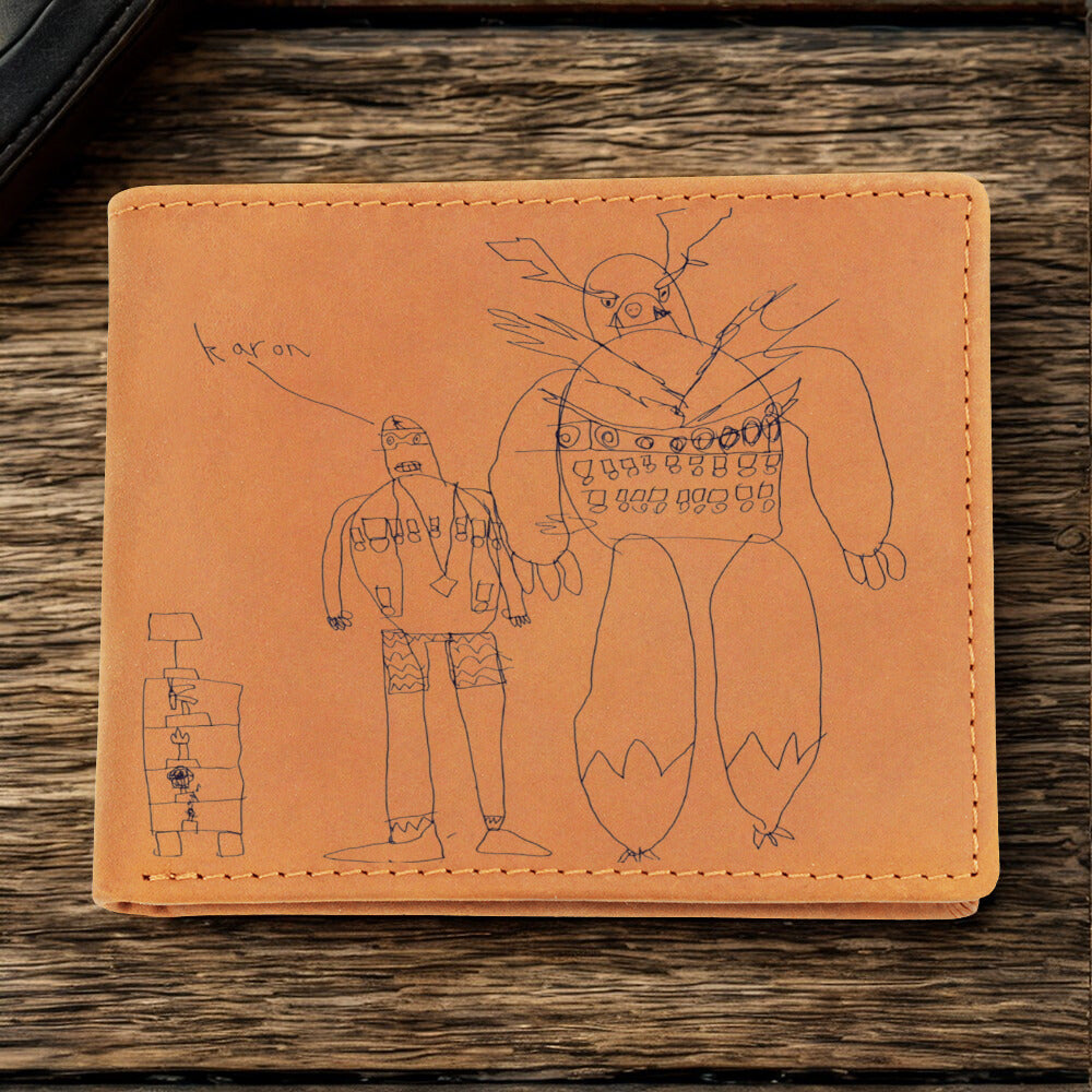 Custom Leather Wallet- Child’s Artwork