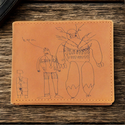 Custom Leather Wallet- Child’s Artwork
