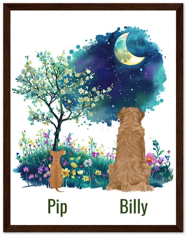 Custom Dog Breed Framed Print- Night Sky Designs