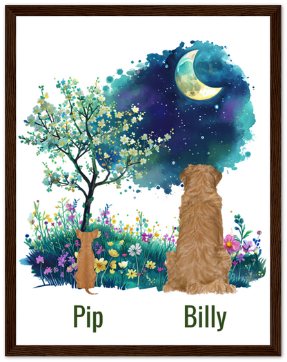 Custom Dog Breed Framed Print- Night Sky Designs