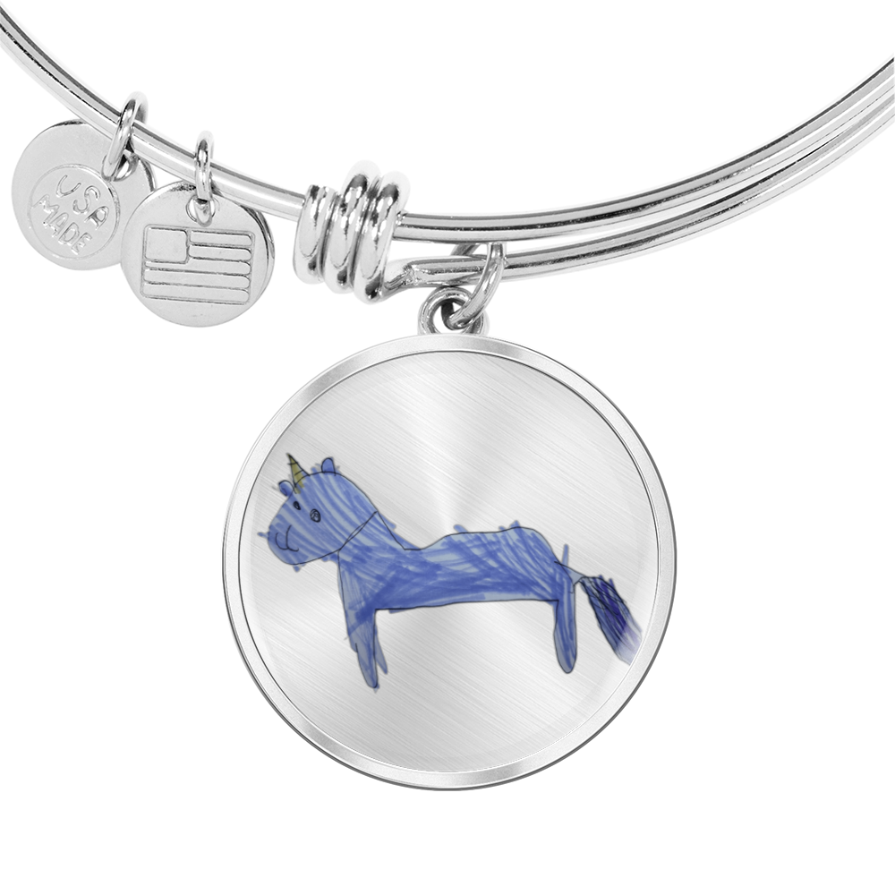Custom Circle Pendant Bracelet- Child’s Artwork