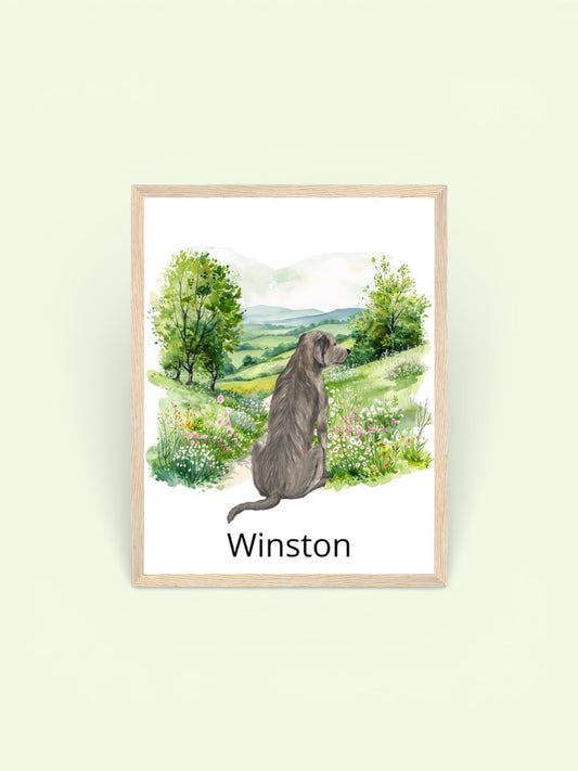 Custom Dog Breed Framed Print- Country Lanes