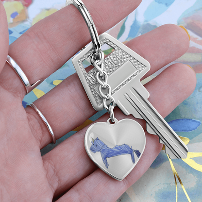Custom Heart Pendant Keyring- Child’s Artwork