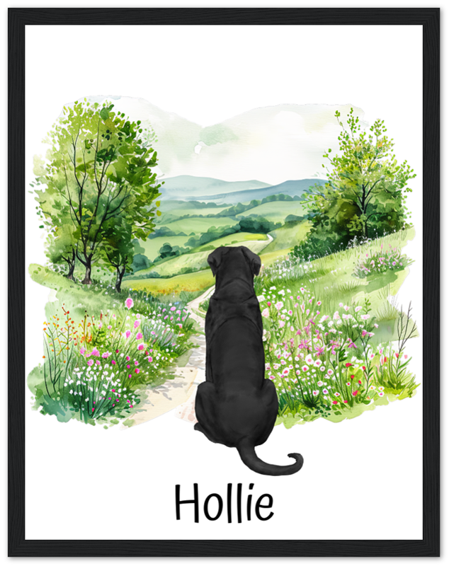 Custom Dog Breed Framed Print- Country Lanes