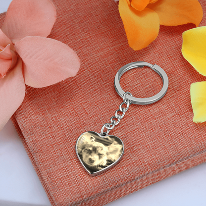 Custom Pet Heart Pendant Keyring