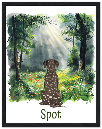 Custom Dog Breed Framed Print- Forest Backgrounds
