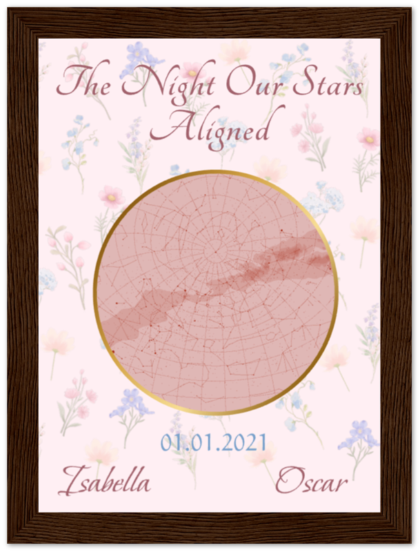 Custom Star Constellation Framed Print- Floral