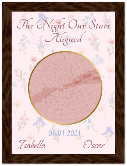 Custom Star Constellation Framed Print- Floral