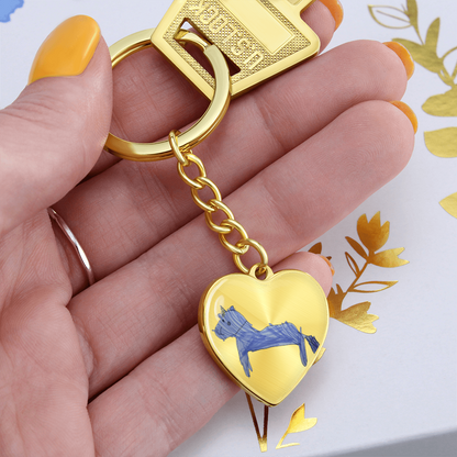 Custom Heart Pendant Keyring- Child’s Artwork