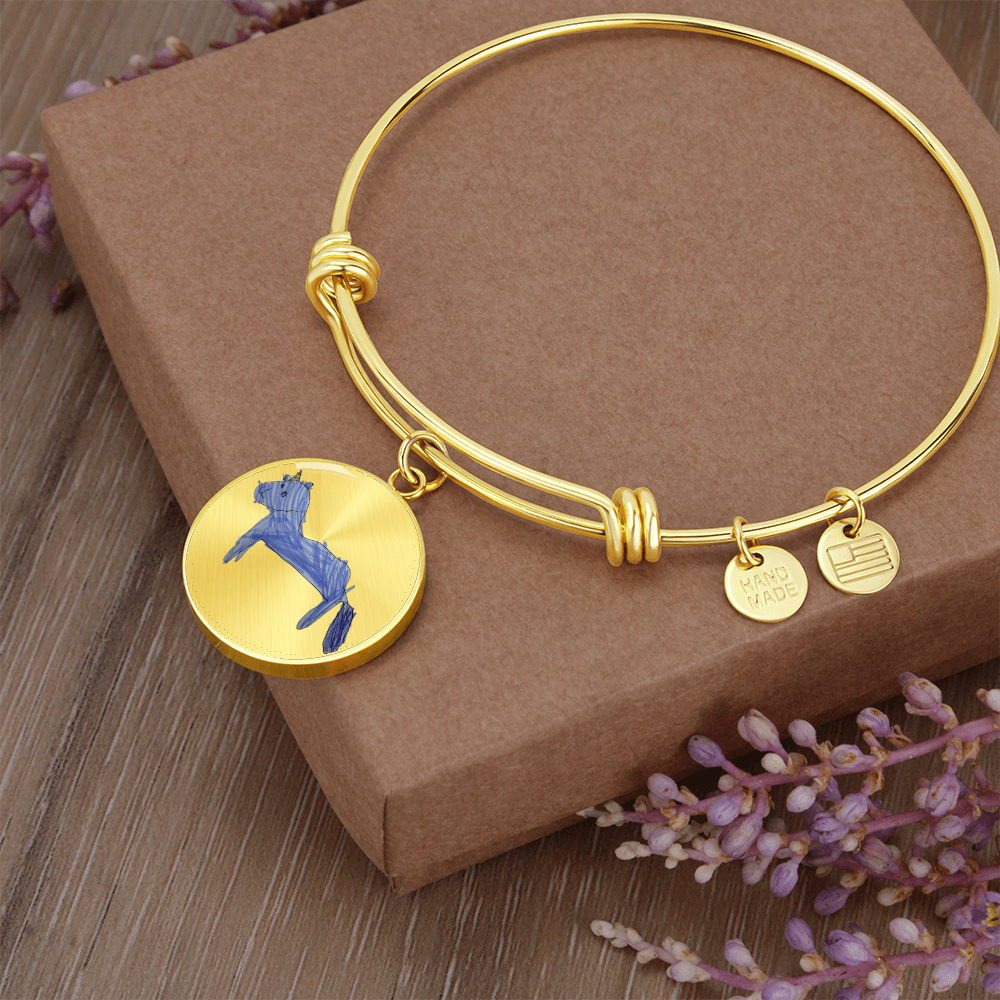 Custom Circle Pendant Bracelet- Child’s Artwork