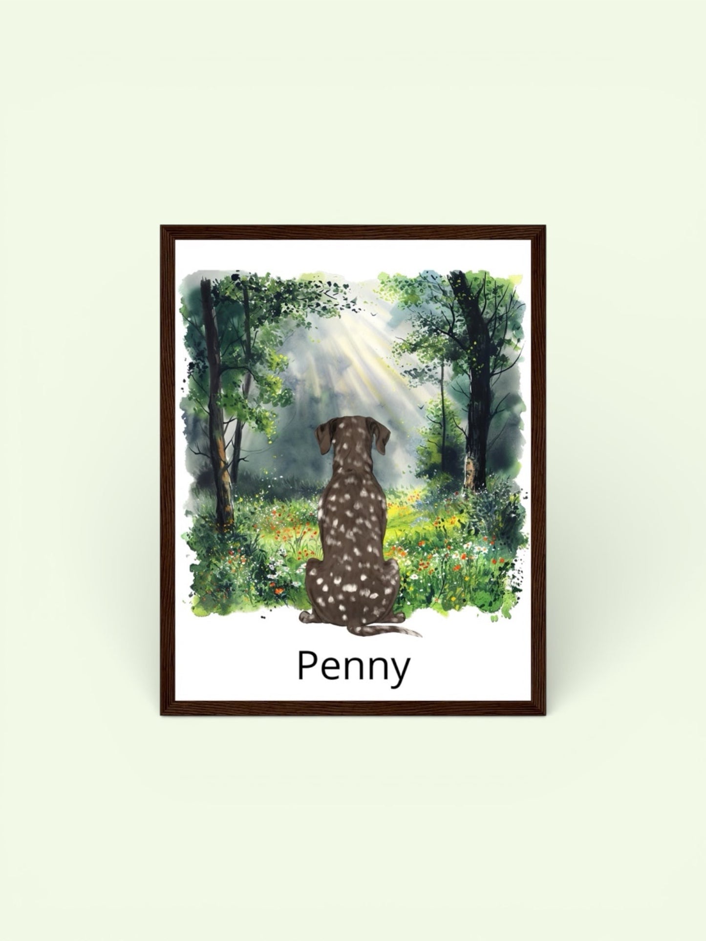 Custom Dog Breed Framed Print- Forest Backgrounds