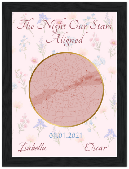 Custom Star Constellation Framed Print- Floral