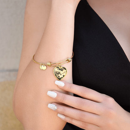 Custom Pet Heart Pendant Adjustable Bracelet