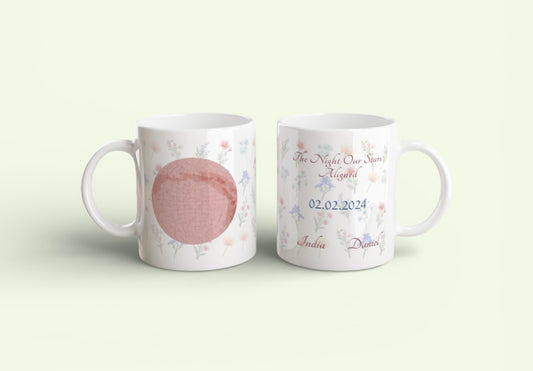 Custom Mug- Star Constellation Pink Floral