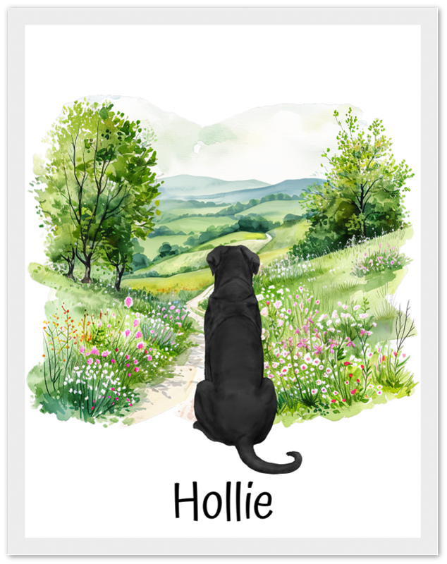 Custom Dog Breed Framed Print- Country Lanes