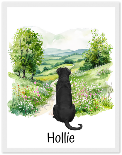 Custom Dog Breed Framed Print- Country Lanes