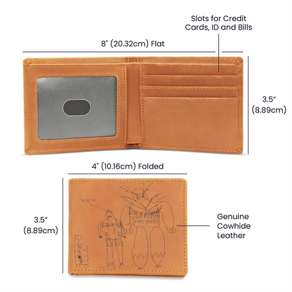 Custom Leather Wallet- Child’s Artwork